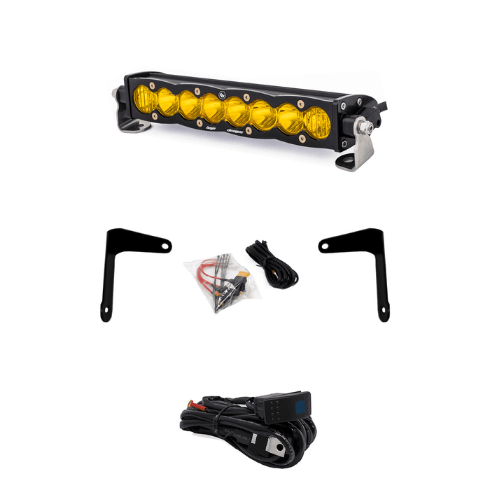 Barra S8 10″ (driving/combo) ambar con base para cofre RZR PRO R BAJA DESIGNS