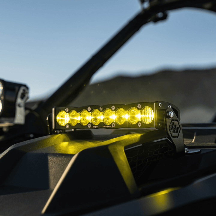 Barra S8 10″ (driving/combo) ambar con base para cofre RZR PRO R BAJA DESIGNS