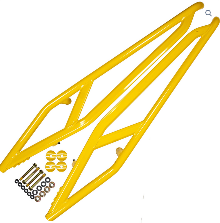 Rocksliders amarillos originales para Maverick R 2 plazas can-am.
