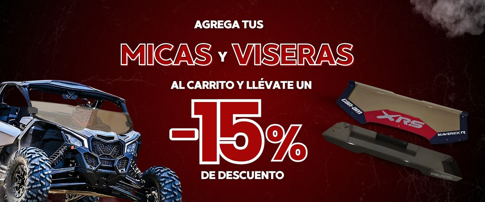Tuning Shop Culiacán - Slide web 15% de descuento en Micas y Viseras